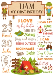 Camping Milestone Boards design preview