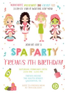Spa Invitations design preview