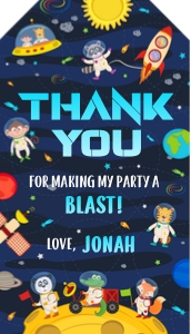 Outer Space Thank You Tag (2" x 3.5"): Outer Space Thank You Tags