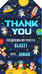 Outer Space Thank You Tags design preview