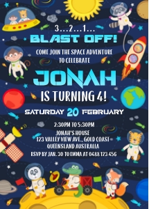 Outer Space Invitations design preview