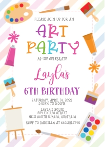 Art and Craft Birthday Invitation (5" x 7"): Art Invitations