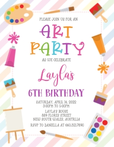 Art and Craft Birthday Invitation (8.5" x 11"): Art Invitations