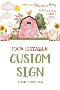 Farmyard Custom Sign (24" x 36"): Farmyard Welcome Sign