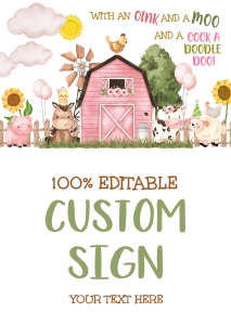 Farmyard Custom Sign (A4): Farmyard Welcome Sign
