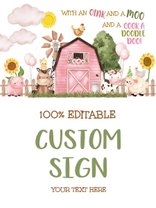 Farmyard Custom Sign (18" x 24"): Farmyard Welcome Sign