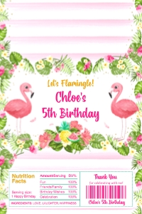 Flamingo Chocolate bar wrapper (4" x 6"): Flamingo Chocolate Wrappers