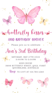 Butterflies Birthday Invitation (1080 x 1920 pixel): Butterfly Invitations