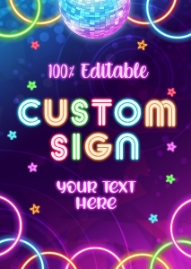 Glow Custom Sign (A4): Glow Custom Signs
