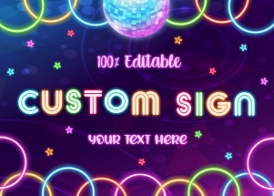 Glow Custom Sign (7" x 5"): Glow Custom Signs