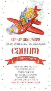 Plane Phone Invitation design preview