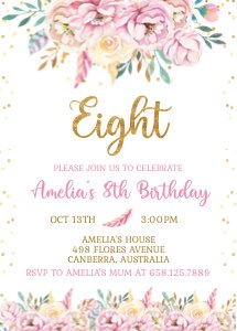 Floral 1 Invitations design preview