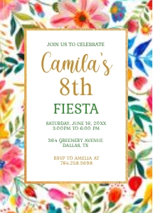 Fiesta1 Birthday Invitation (5" x 7"): Fiesta1 Birthday Invitation (5" x 7")