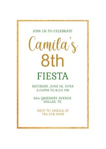 Fiesta1 Birthday Invitation (5" x 7") design preview