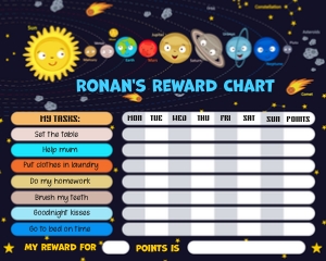 Solar System Reward Chart design preview