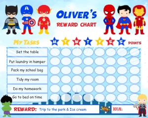 Superhero Reward Chart (10" x 8"): Superhero Reward Chart