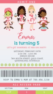 Spa Party Ticket design preview