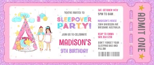 Sleepover Long Ticket design preview