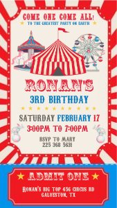 Circus Red Ticket design preview