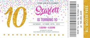 Confetti Long Ticket design preview