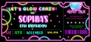 Glow Long Ticket design preview