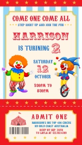 Clown Ticket design preview
