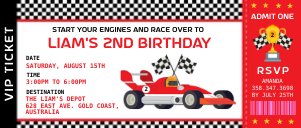 Car Race Long Ticket design preview
