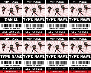 Ticket Ninja Badge (2.25" x 3.63"): Ninja Long Ticket