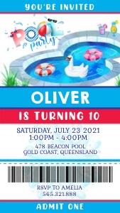 Pool Party Ticket1 design preview