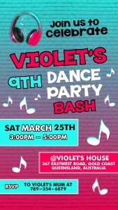 Dance Phone Invitation2 design preview