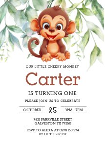 Monkey Invitation design preview