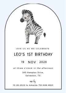 Zebra Invitation design preview