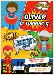 Superhero Invitation2 design preview