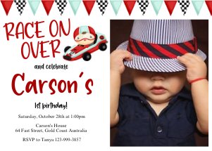 Race Car Photo Invitation design preview