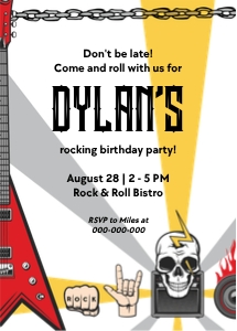 Rock n Roll Invitation 1 design preview