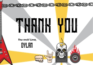 Rock n Roll Thank You Card 1: Rock n Roll Thank You Cards