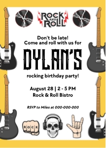 Rock n Roll Invitation 2.2 design preview