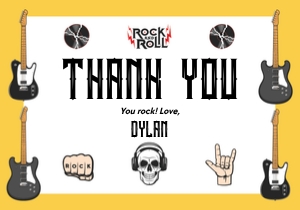 Rock n Roll Thank You Card 2: Rock n Roll Photo Invitation 2