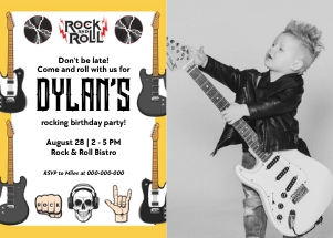 Rock n Roll Photo Invitation 2: Rock n Roll Photo Invitation 2