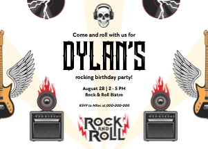 Rock n Roll Invitation 4 design preview