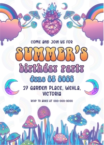 Hippie Invitation 2 design preview