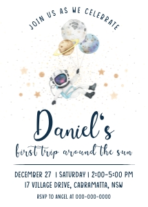 Planets Invitation Card 1 design preview