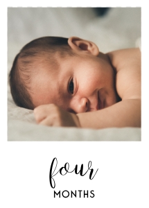 5x7 White Photo Banner - (4) Four: Basic Birthday Bundle