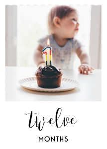 5x7 White Photo Banner - (12) Twelve: Basic Birthday Bundle