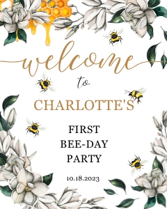 Bee Welcome Sign 16 x 20" design preview