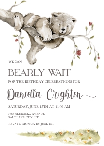 Bear Invitation 5 x 7" design preview