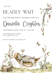Bear Invitation2 5 x 7" design preview