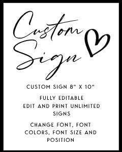 Basic Custom Sign 8 x 10" design preview
