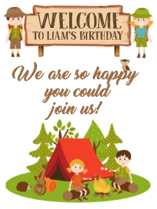Camp out Welcome Sign (18" x 24") design preview