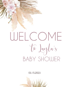 BABY Pampas Grass Welcome to the Baby Shower 16 x 20" design preview